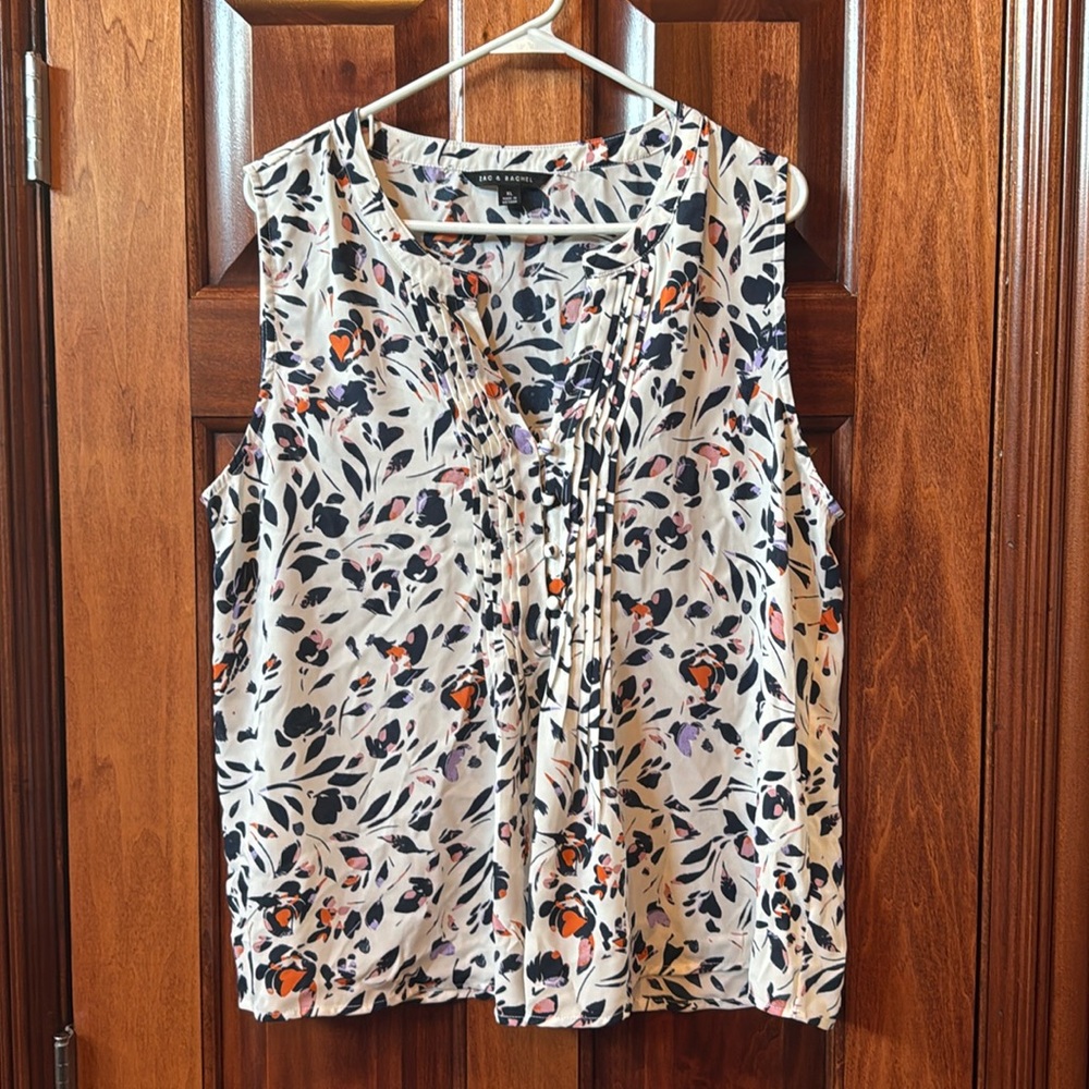 Zac & Rachel Sleeveless Shirt Blouse Size XL Extra Large